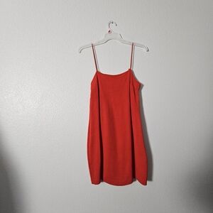 H&m Red Orange  Sleeveless Dress Mini Sz 12
